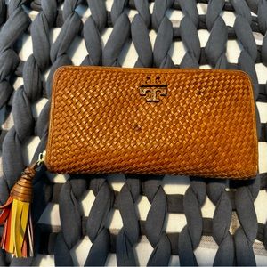 Tory Burch Woven Leather Wallet